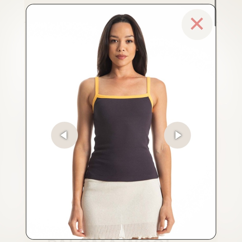 Paloma Wool Barkau light orange and dark Gray Fitted Sleeveless Tank Top